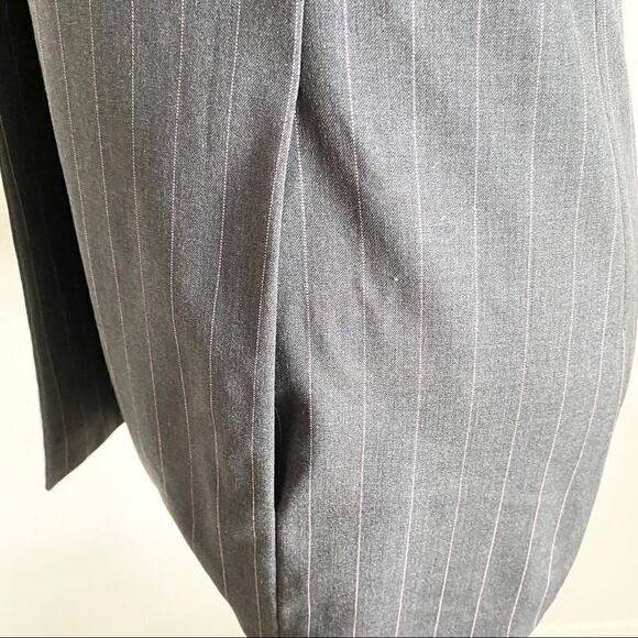 Escada Gray Stripe Linen Blazer Jacket Women’s 34 XS Business Formal Classic - Picture 4 of 9
